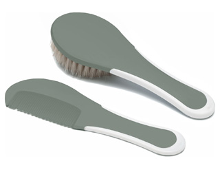 Hřeben a kartáč pro miminka Bébé-Jou Breeze Green