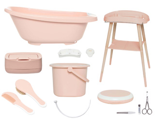 7 dílná sada pro koupání miminka Bébé-Jou Sense Pale Pink